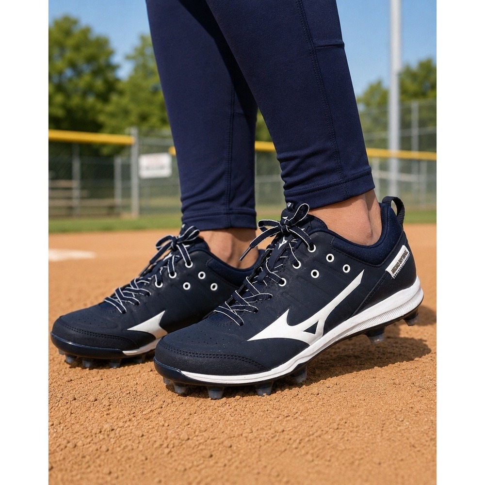 Mizuno 9-Spike Swift 5 Women's Softball Shoe Navy/White, US 7.5 NWOT
